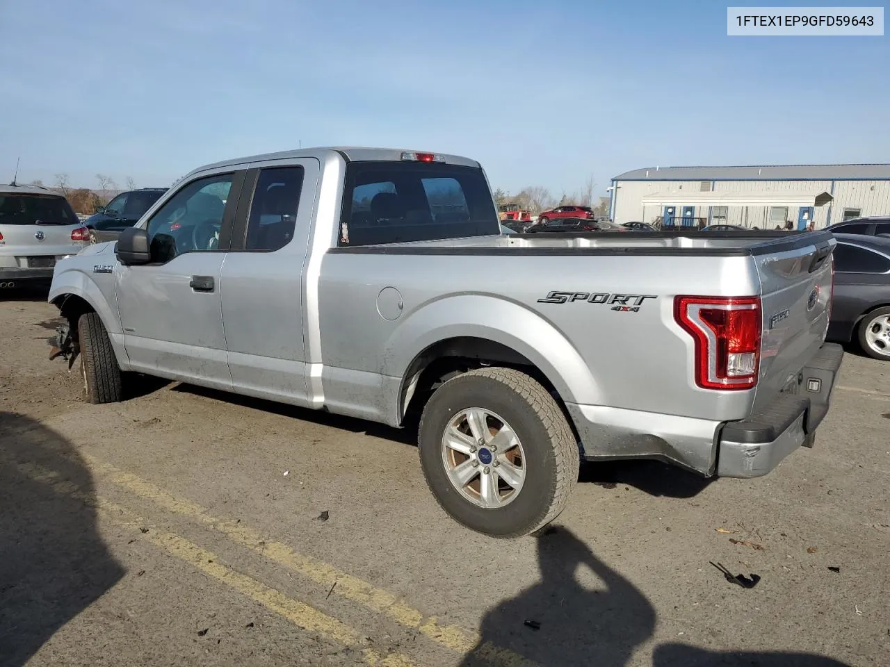 2016 Ford F150 Super Cab VIN: 1FTEX1EP9GFD59643 Lot: 78362604