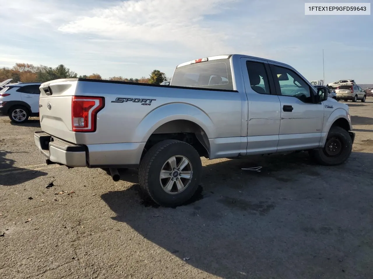 2016 Ford F150 Super Cab VIN: 1FTEX1EP9GFD59643 Lot: 78362604