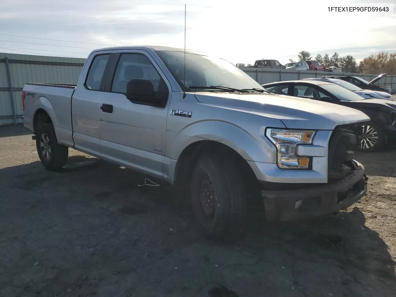 2016 Ford F150 Super Cab VIN: 1FTEX1EP9GFD59643 Lot: 78362604