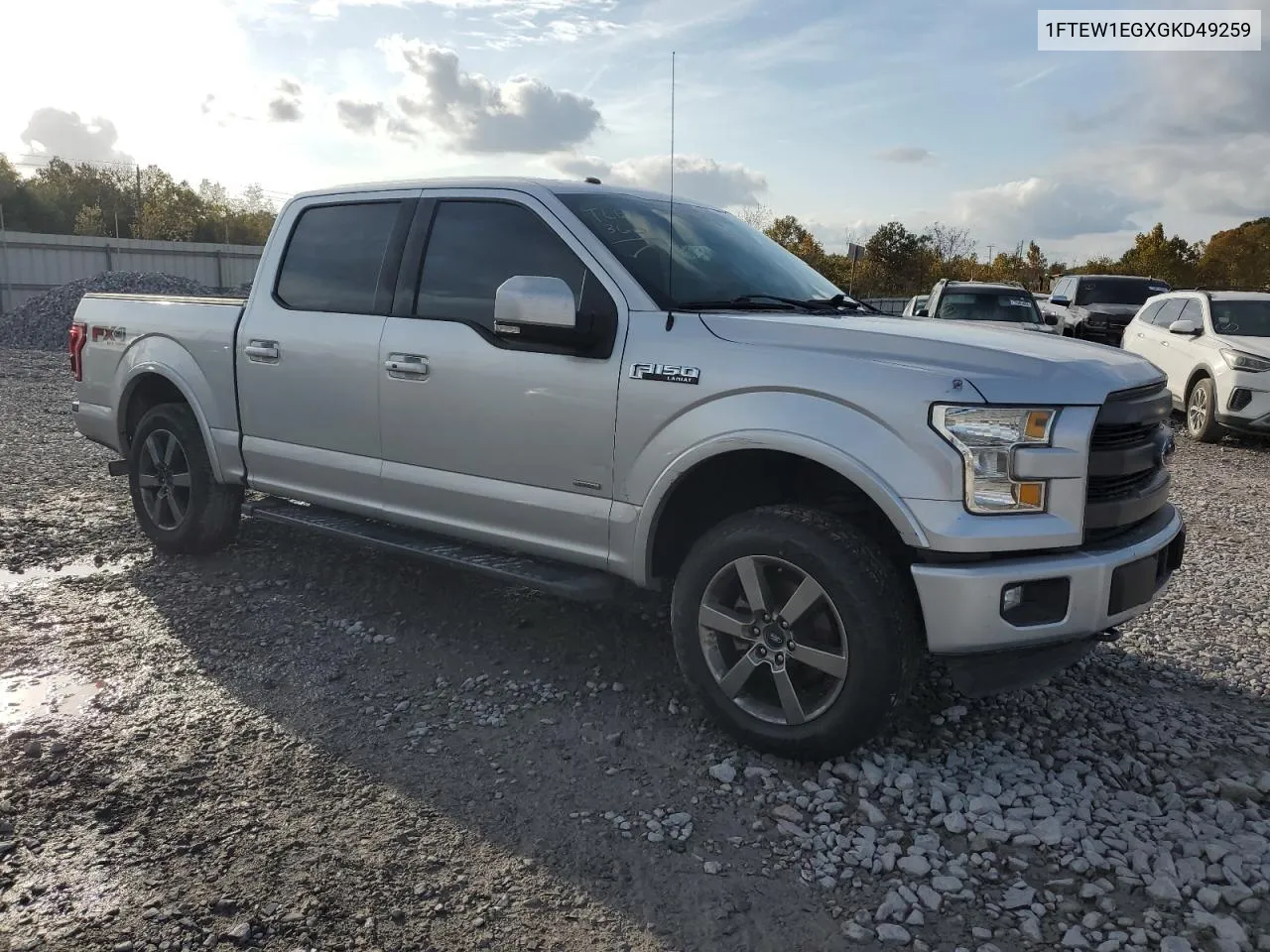 2016 Ford F150 Supercrew VIN: 1FTEW1EGXGKD49259 Lot: 78508784