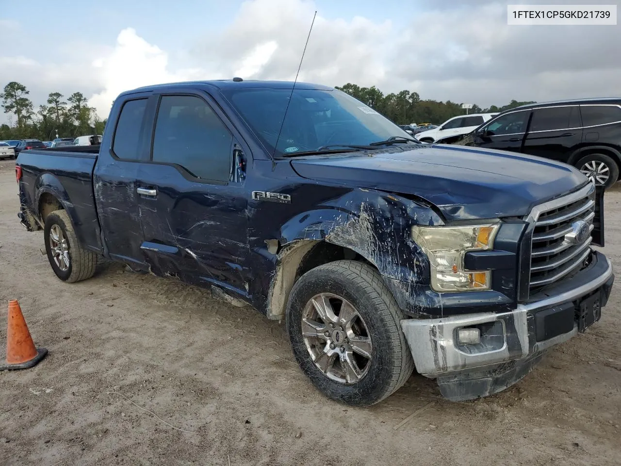 2016 Ford F150 Super Cab VIN: 1FTEX1CP5GKD21739 Lot: 78619054