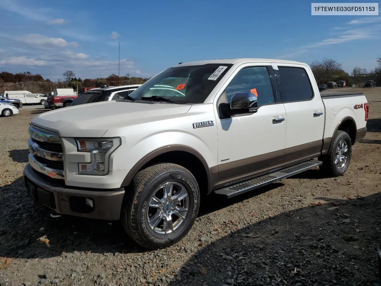 2016 Ford F150 Supercrew VIN: 1FTEW1EG3GFD51153 Lot: 78677414