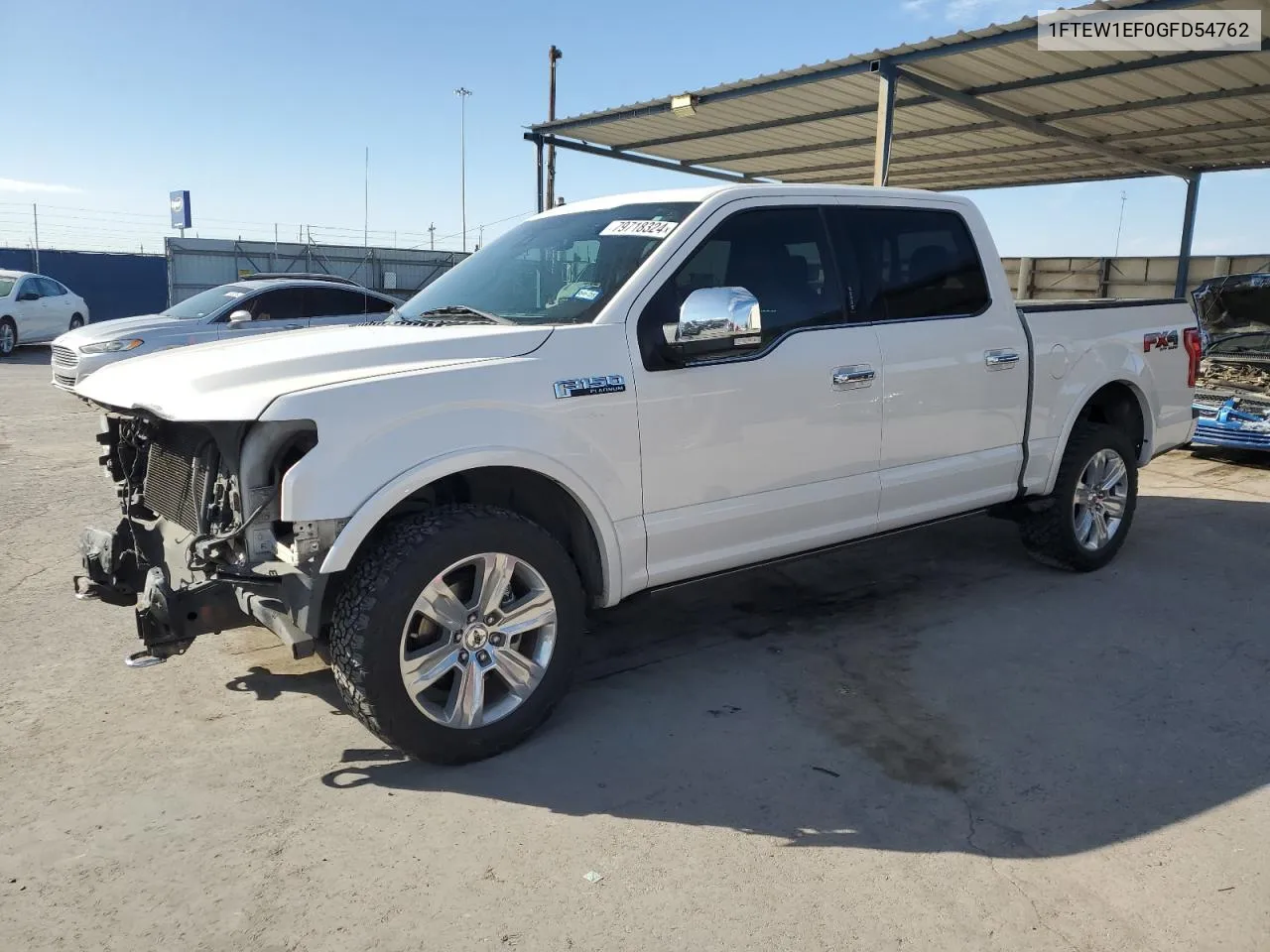 2016 Ford F150 Supercrew VIN: 1FTEW1EF0GFD54762 Lot: 79718324