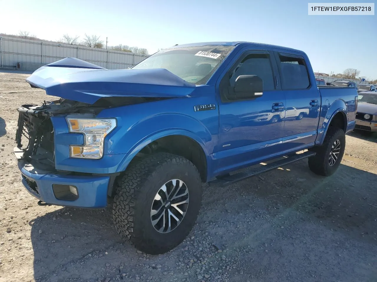 2016 Ford F150 Supercrew VIN: 1FTEW1EPXGFB57218 Lot: 81530744