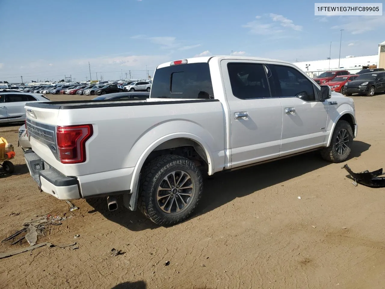 2017 Ford F150 Supercrew VIN: 1FTEW1EG7HFC89905 Lot: 62943494