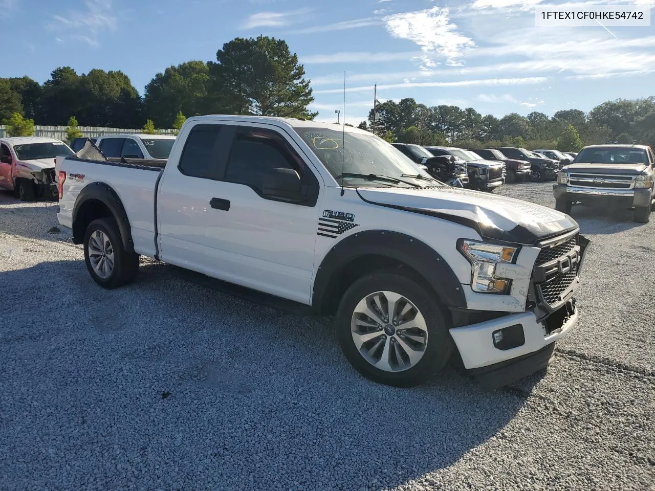 2017 Ford F150 Super Cab VIN: 1FTEX1CF0HKE54742 Lot: 66407554