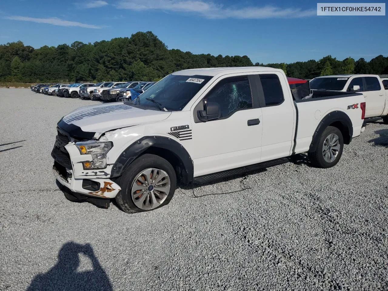 2017 Ford F150 Super Cab VIN: 1FTEX1CF0HKE54742 Lot: 66407554