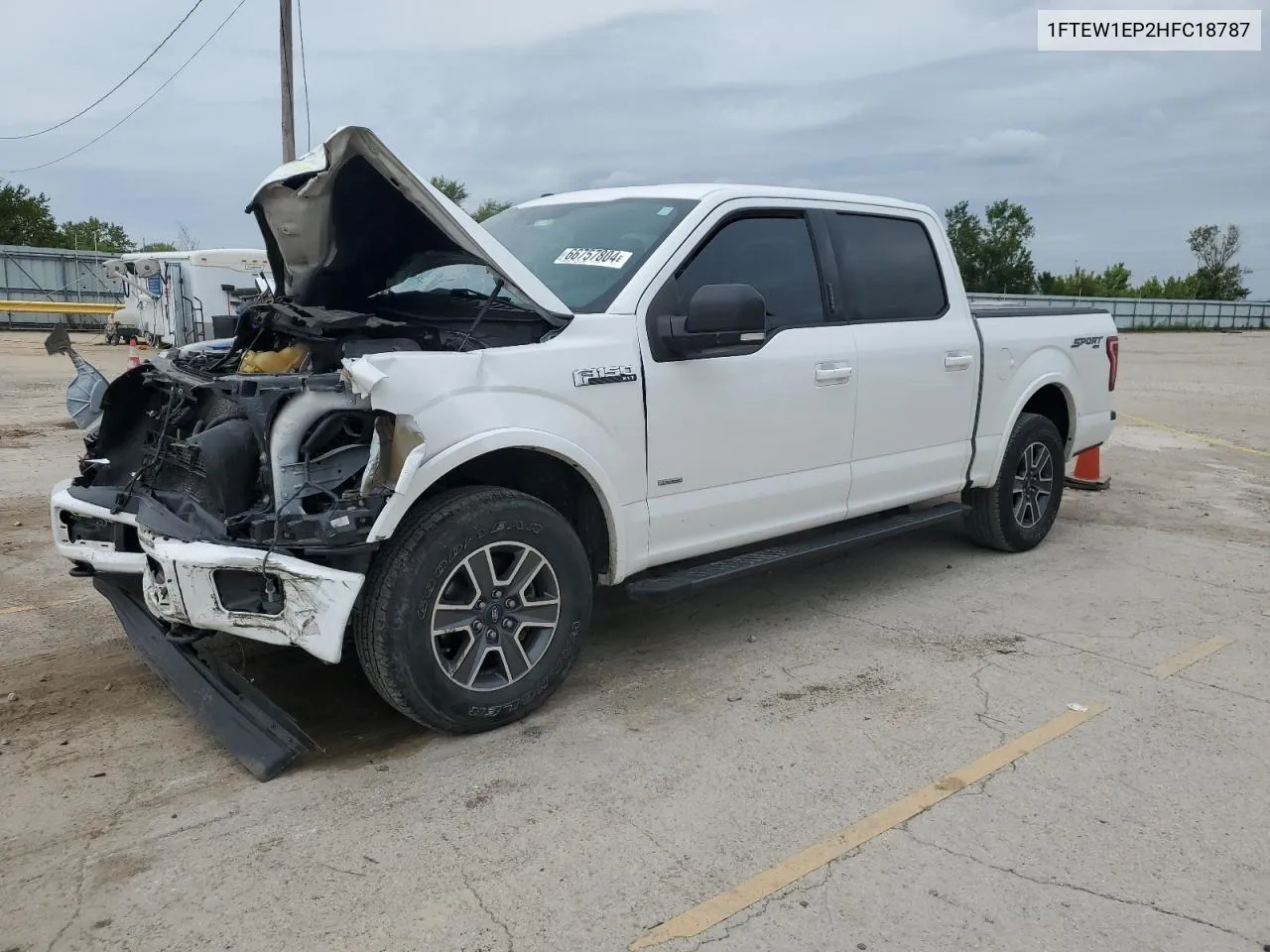 2017 Ford F150 Supercrew VIN: 1FTEW1EP2HFC18787 Lot: 66757804