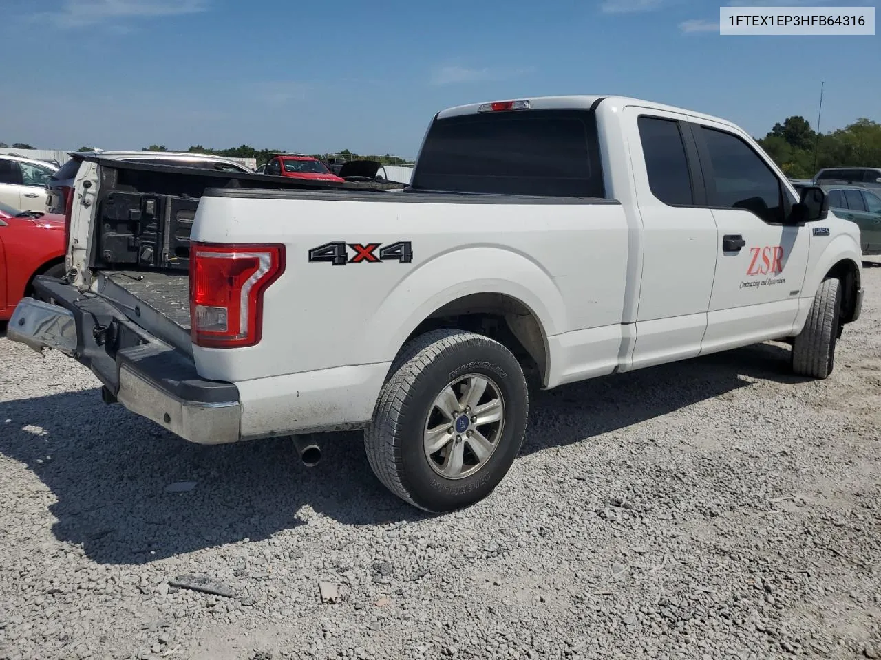 1FTEX1EP3HFB64316 2017 Ford F150 Super Cab