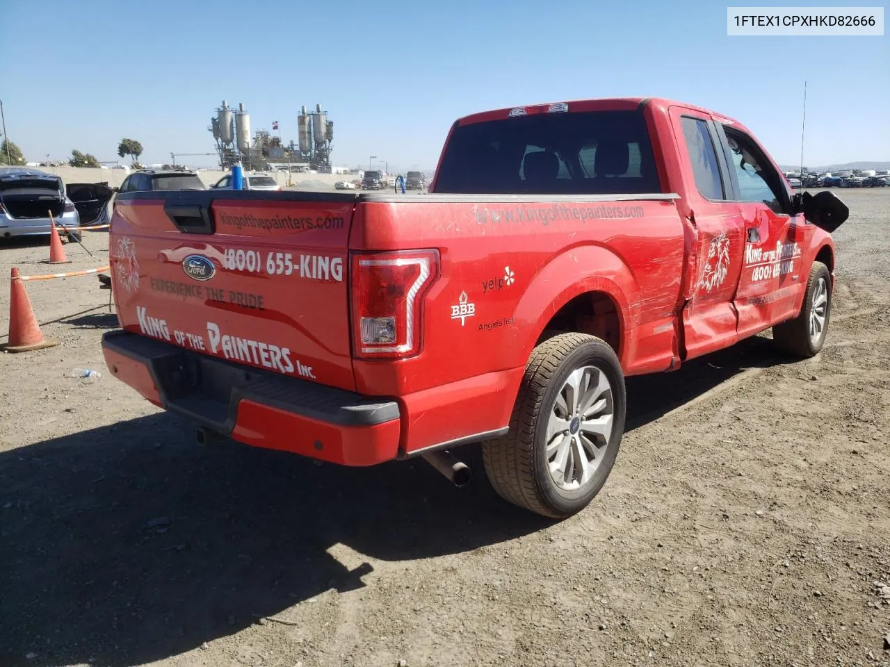 2017 Ford F150 Super Cab VIN: 1FTEX1CPXHKD82666 Lot: 68757774