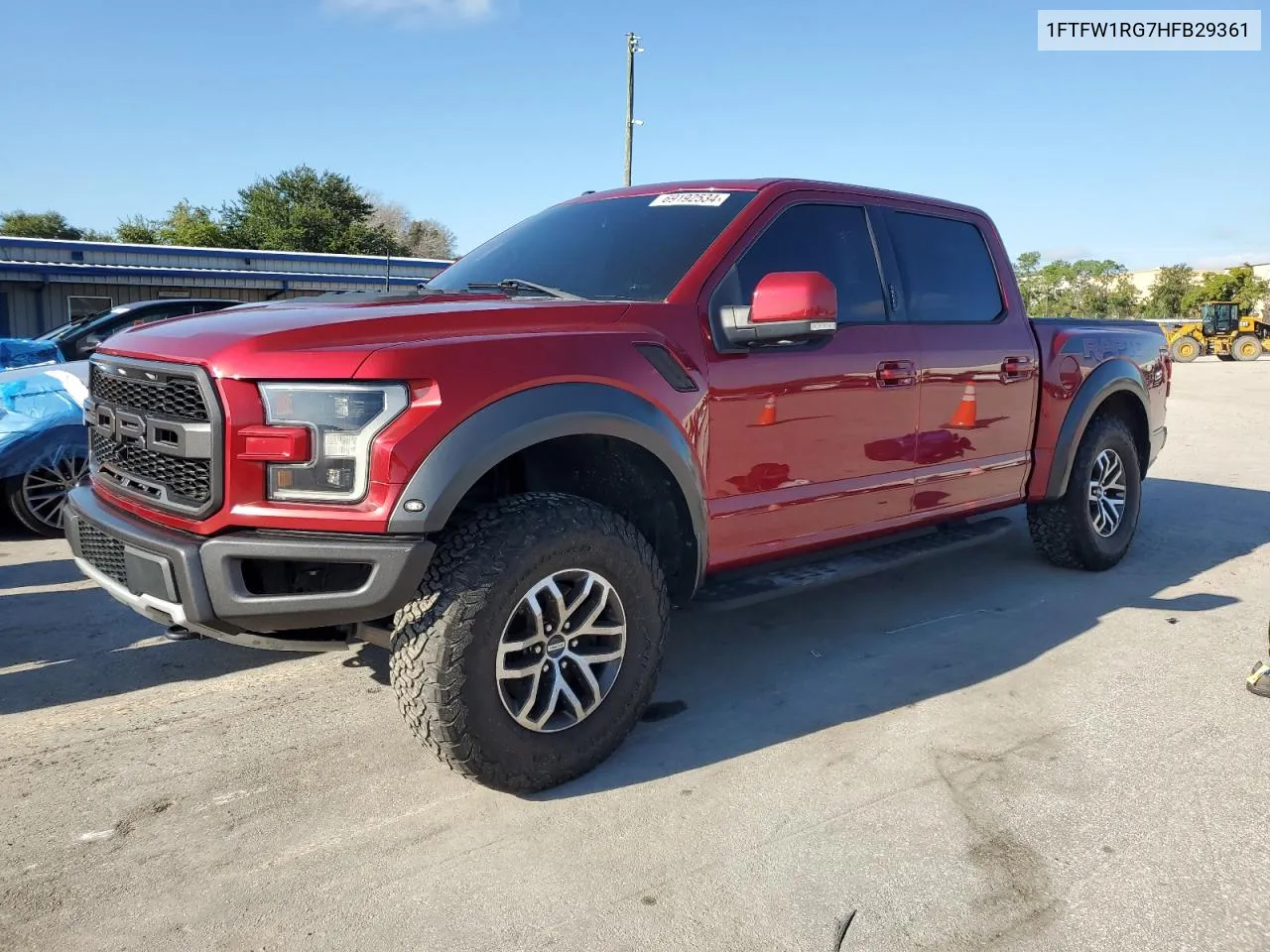 2017 Ford F150 Raptor VIN: 1FTFW1RG7HFB29361 Lot: 69192534