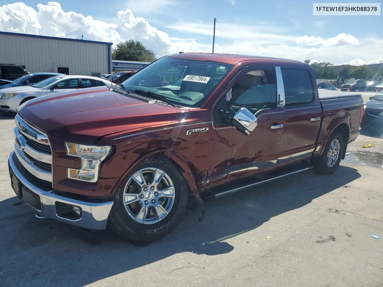 2017 Ford F150 Supercrew VIN: 1FTEW1EF3HKD88378 Lot: 69517864