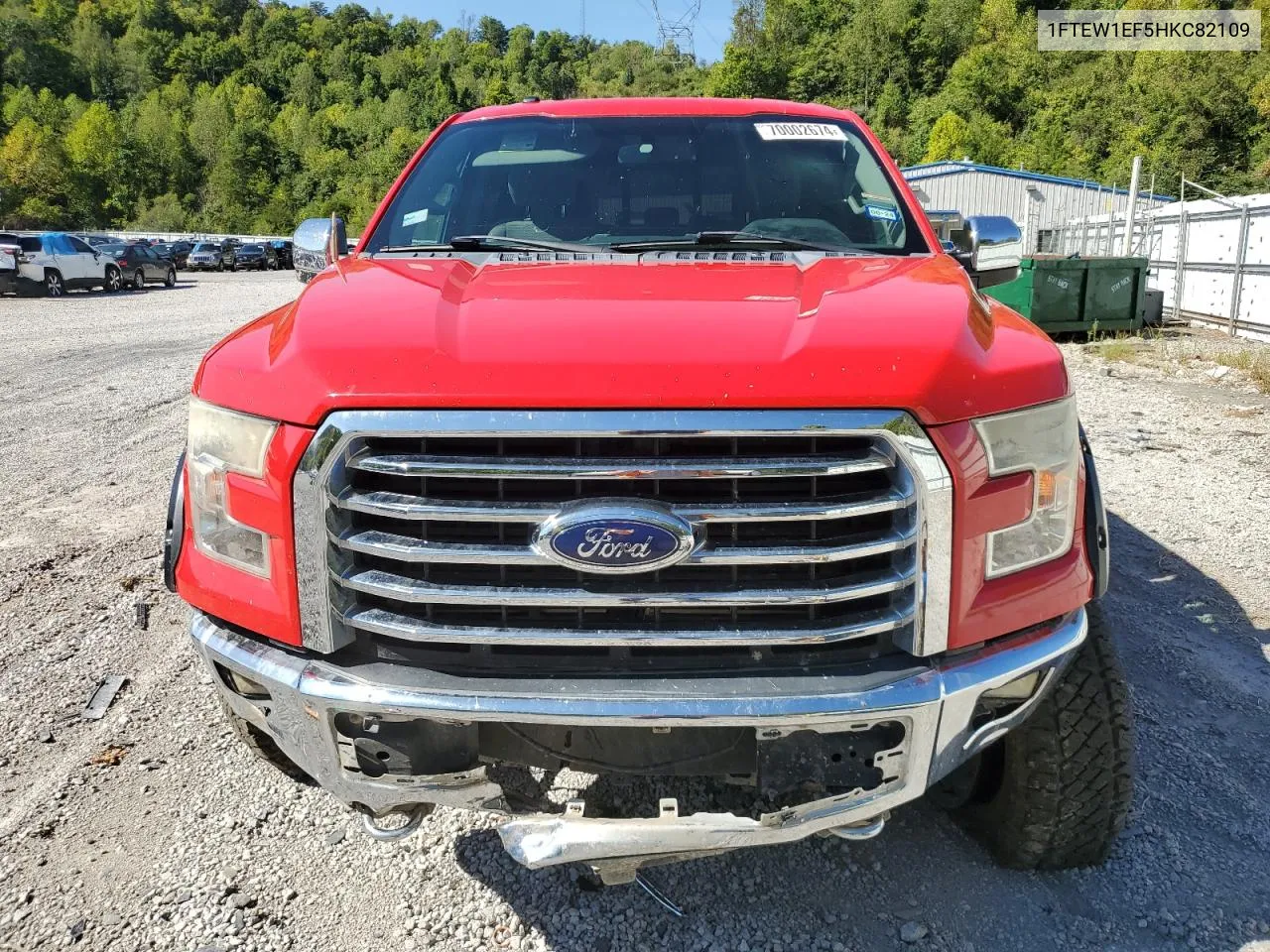 2017 Ford F150 Supercrew VIN: 1FTEW1EF5HKC82109 Lot: 70002674