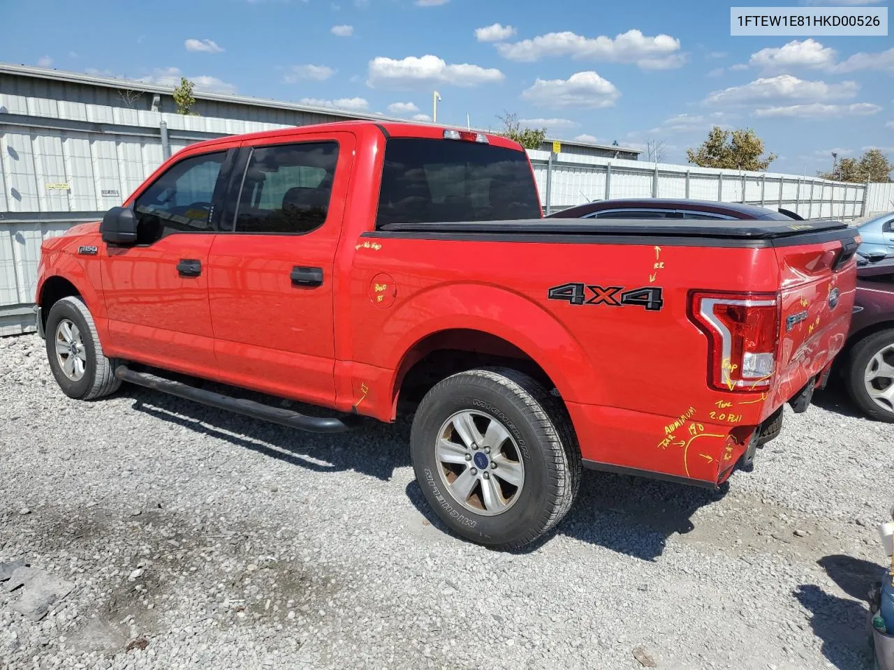 2017 Ford F150 Supercrew VIN: 1FTEW1E81HKD00526 Lot: 72172024