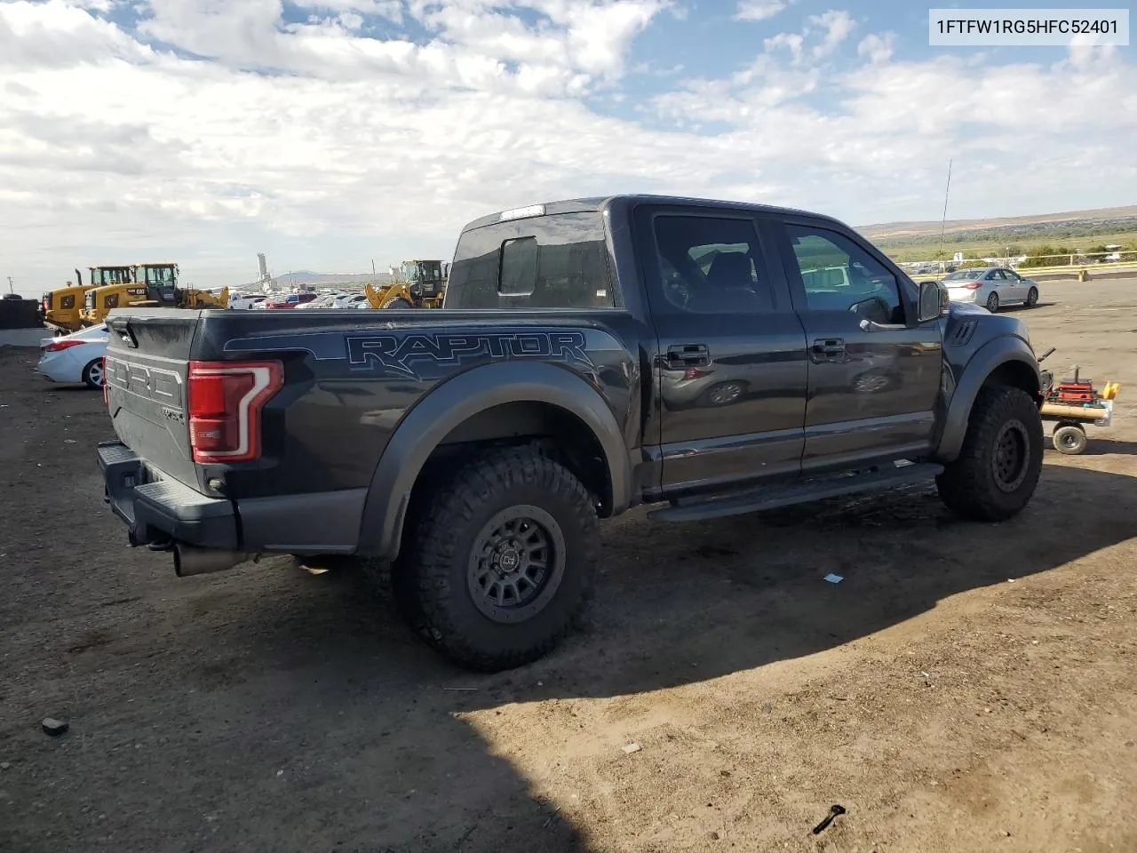 2017 Ford F150 Raptor VIN: 1FTFW1RG5HFC52401 Lot: 72239784