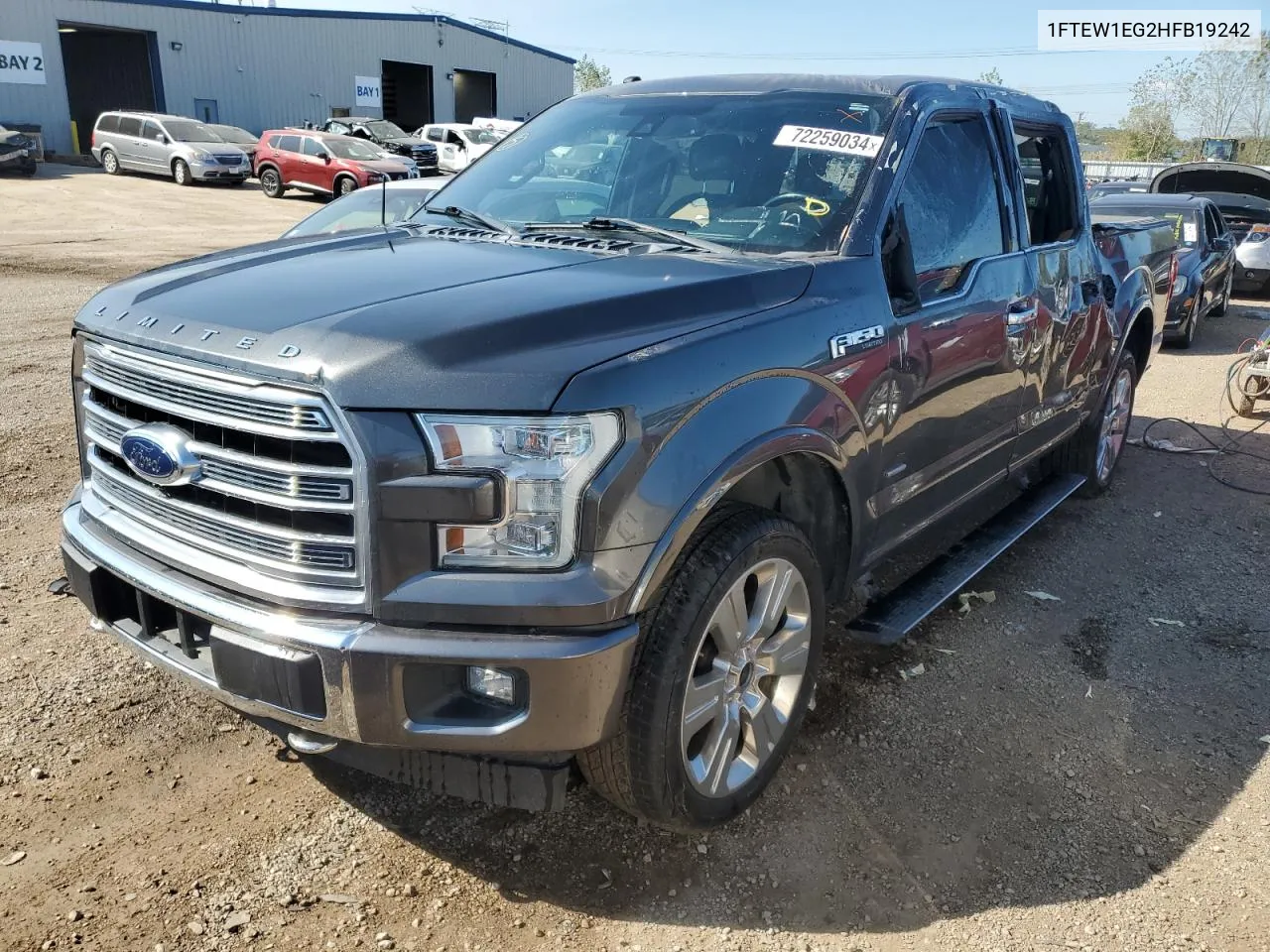 2017 Ford F150 Supercrew VIN: 1FTEW1EG2HFB19242 Lot: 72259034