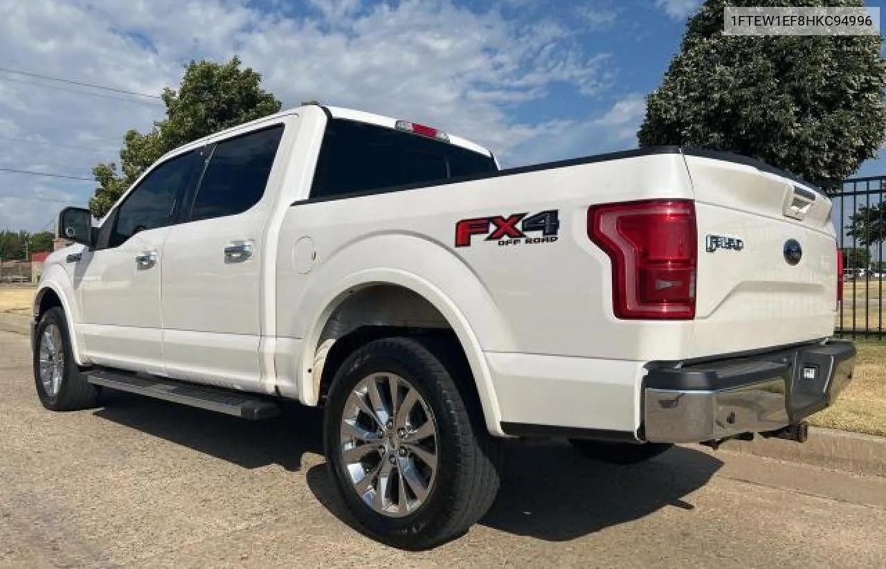 2017 Ford F150 Supercrew VIN: 1FTEW1EF8HKC94996 Lot: 72357734