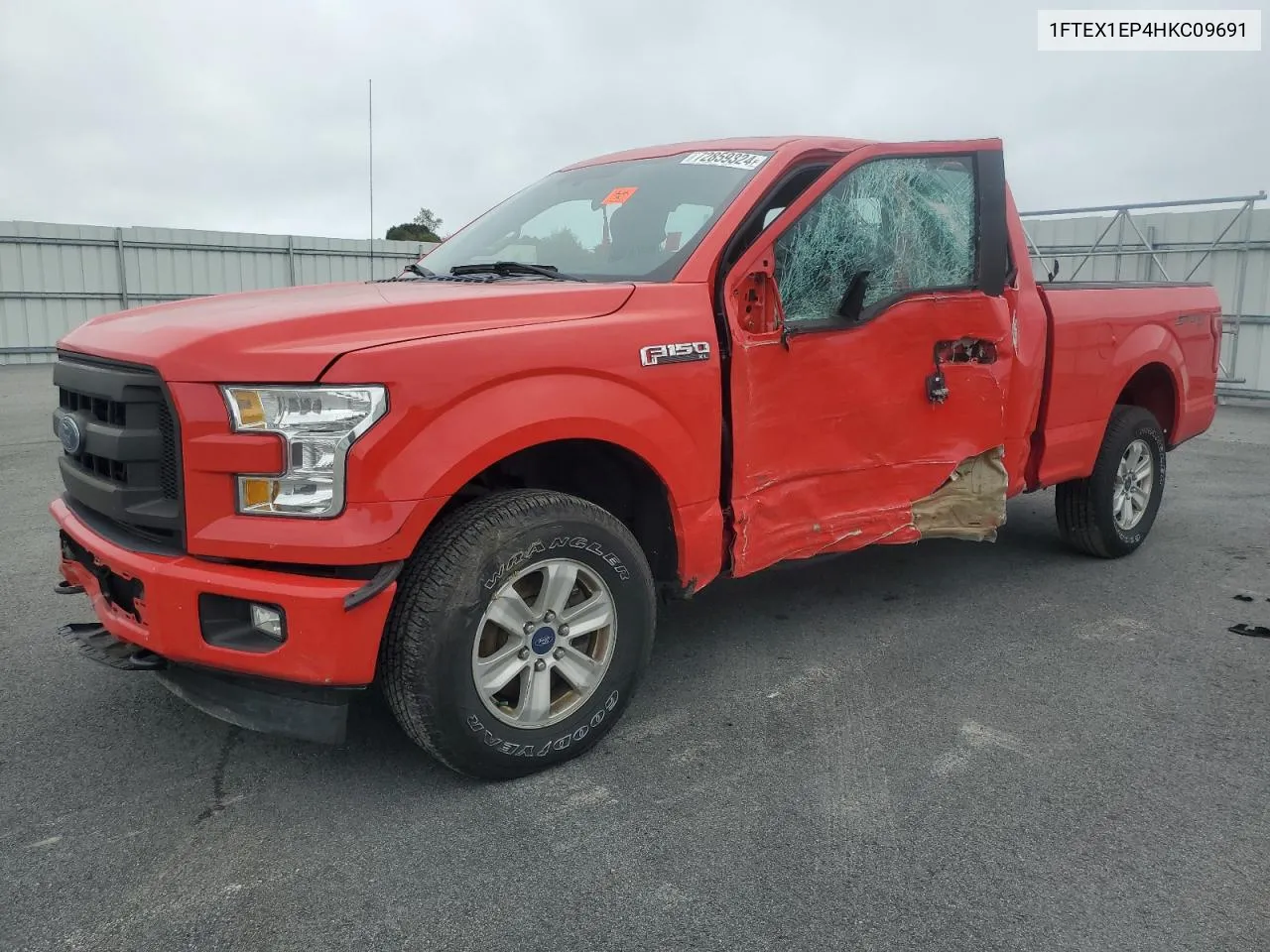 2017 Ford F150 Super Cab VIN: 1FTEX1EP4HKC09691 Lot: 72859324