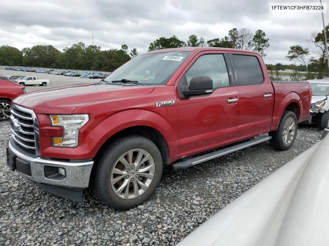 2017 Ford F150 Supercrew VIN: 1FTEW1CF3HFB73224 Lot: 72906404