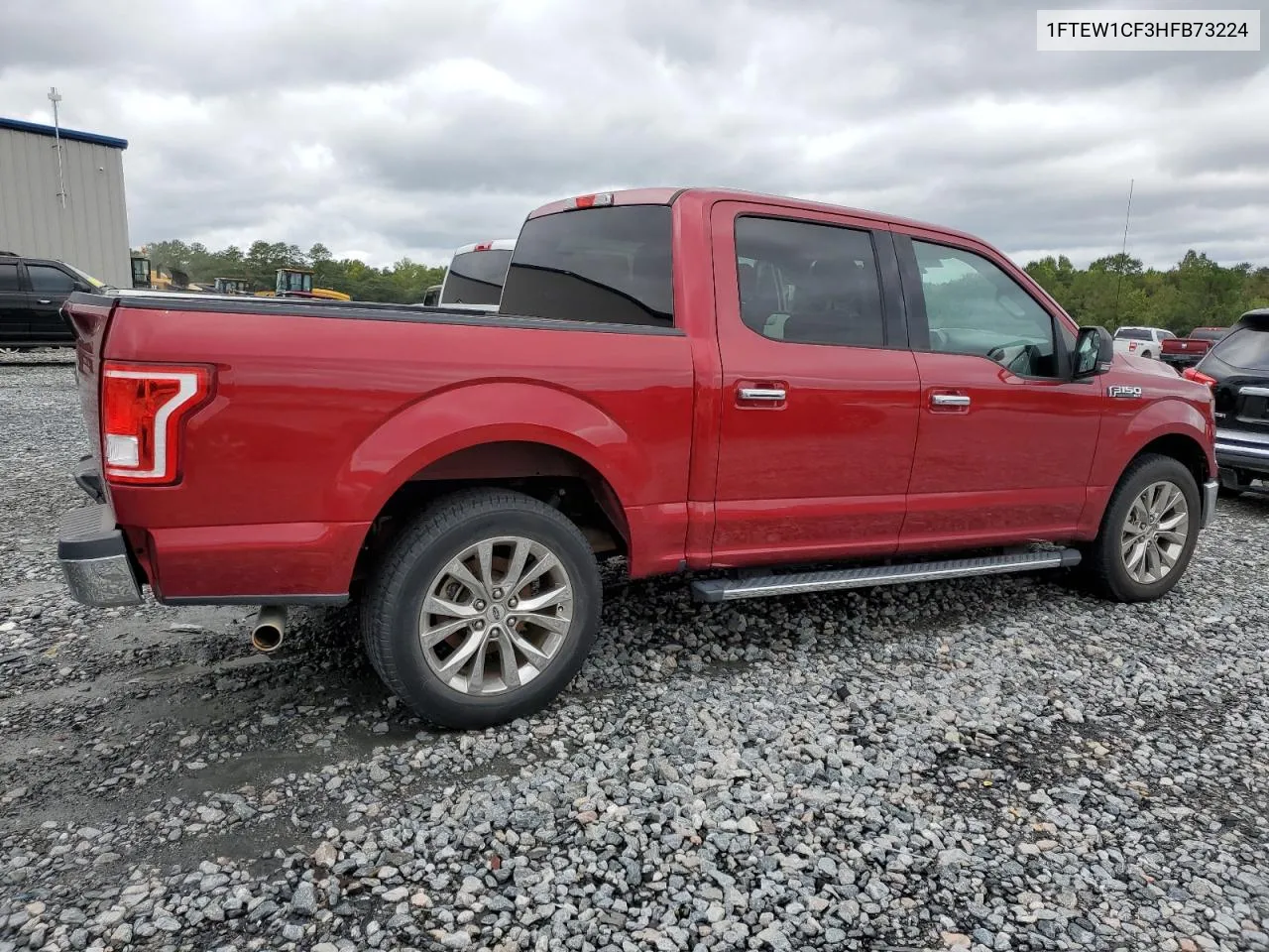 2017 Ford F150 Supercrew VIN: 1FTEW1CF3HFB73224 Lot: 72906404