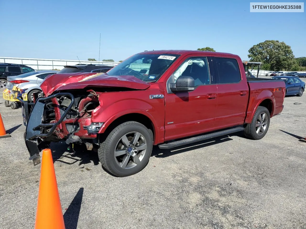 2017 Ford F150 Supercrew VIN: 1FTEW1EG0HKE35388 Lot: 73642724