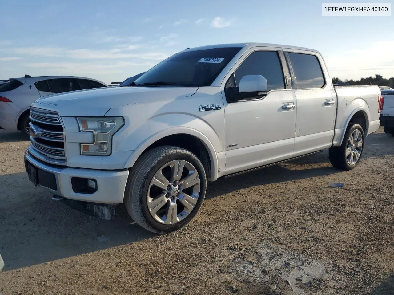 2017 Ford F150 Supercrew VIN: 1FTEW1EGXHFA40160 Lot: 73802994