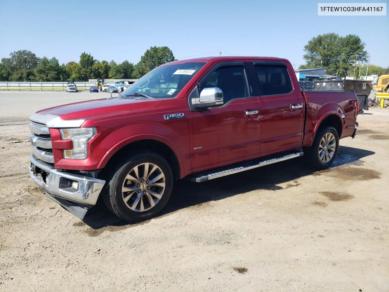 2017 Ford F150 Supercrew VIN: 1FTEW1CG3HFA41167 Lot: 74136924