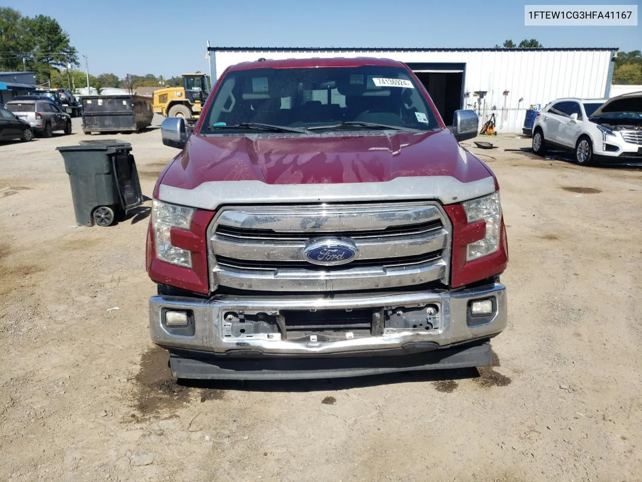 2017 Ford F150 Supercrew VIN: 1FTEW1CG3HFA41167 Lot: 74136924