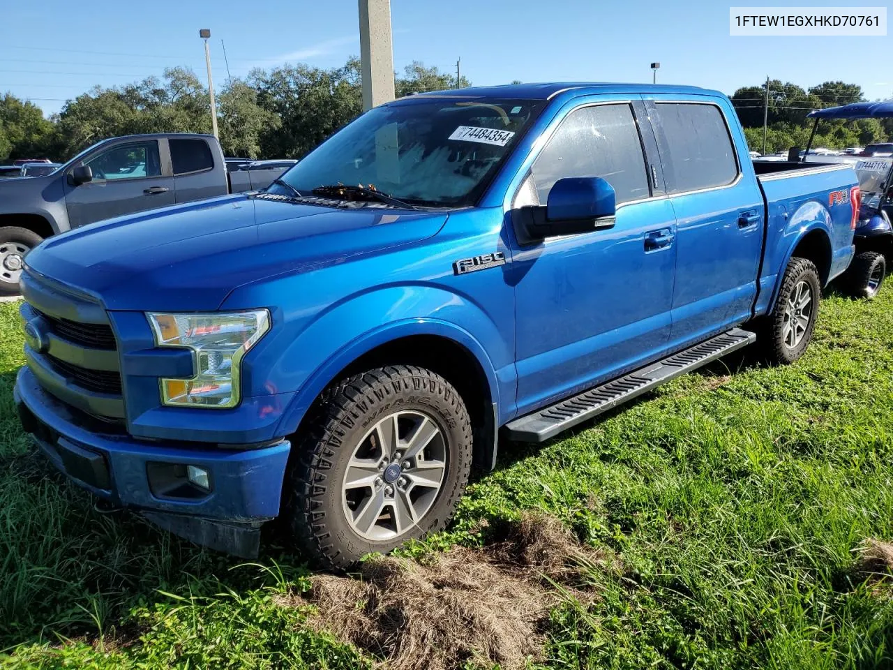 2017 Ford F150 Supercrew VIN: 1FTEW1EGXHKD70761 Lot: 74484354