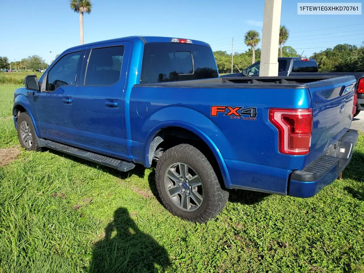 2017 Ford F150 Supercrew VIN: 1FTEW1EGXHKD70761 Lot: 74484354