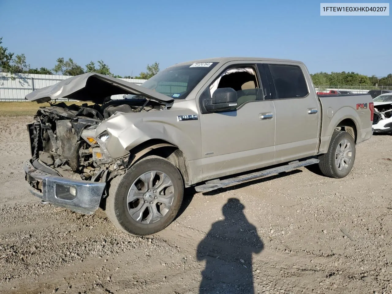 2017 Ford F150 Supercrew VIN: 1FTEW1EGXHKD40207 Lot: 75124764