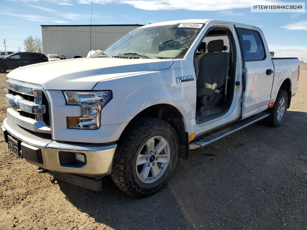 2017 Ford F150 Supercrew VIN: 1FTEW1EG9HKC38249 Lot: 75314334