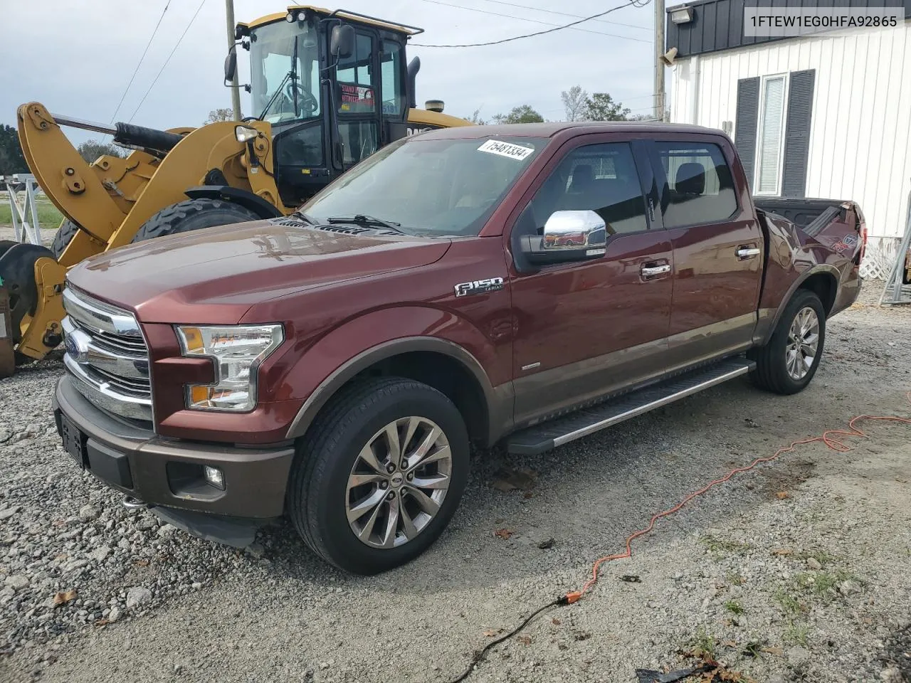 2017 Ford F150 Supercrew VIN: 1FTEW1EG0HFA92865 Lot: 75481334