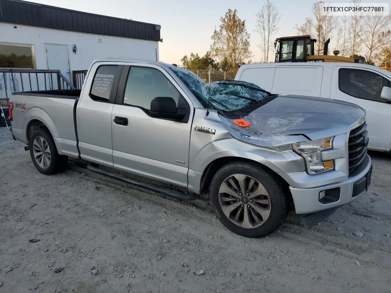 2017 Ford F150 Super Cab VIN: 1FTEX1CP3HFC77881 Lot: 75623194