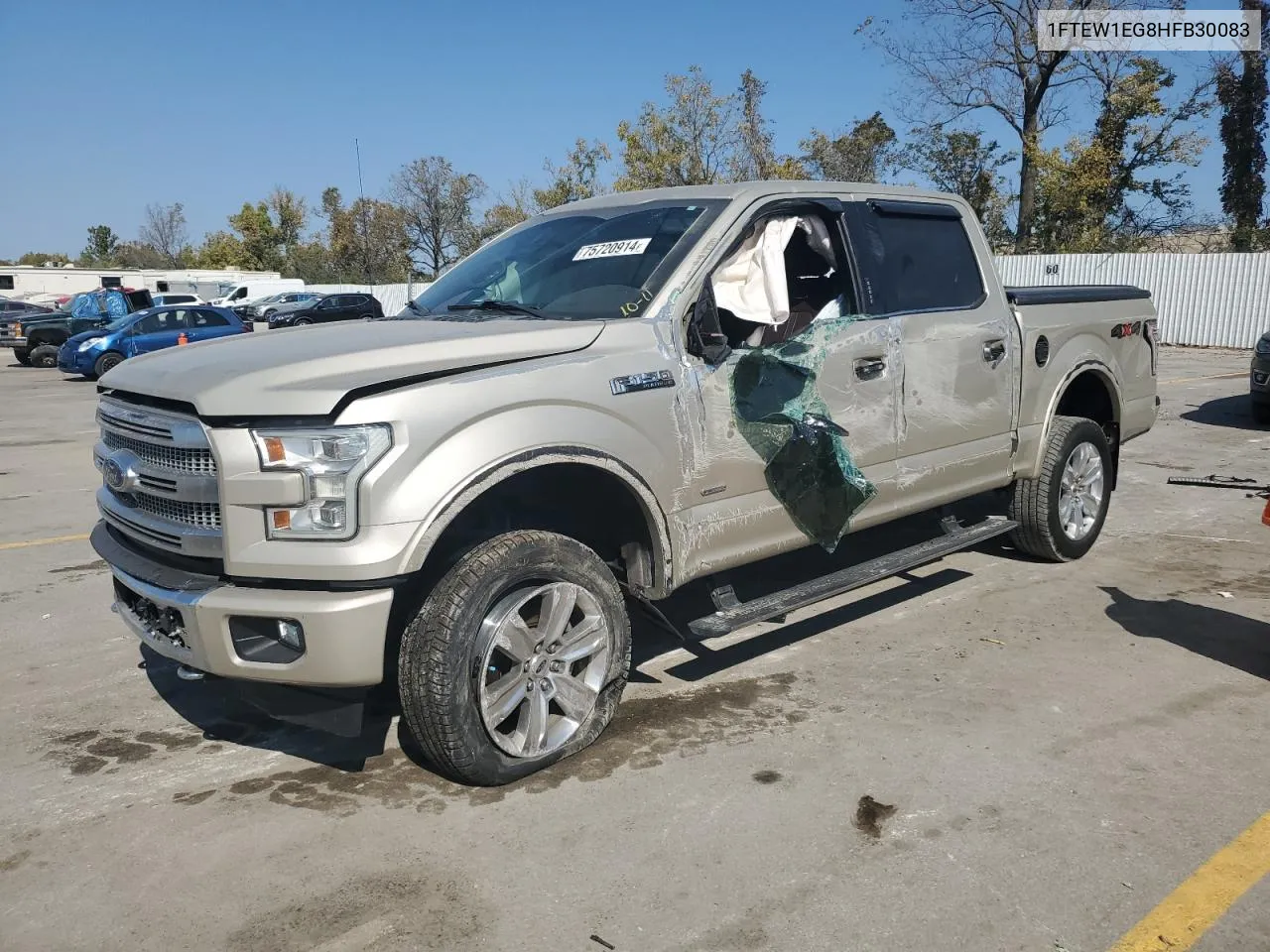 2017 Ford F150 Supercrew VIN: 1FTEW1EG8HFB30083 Lot: 75720914