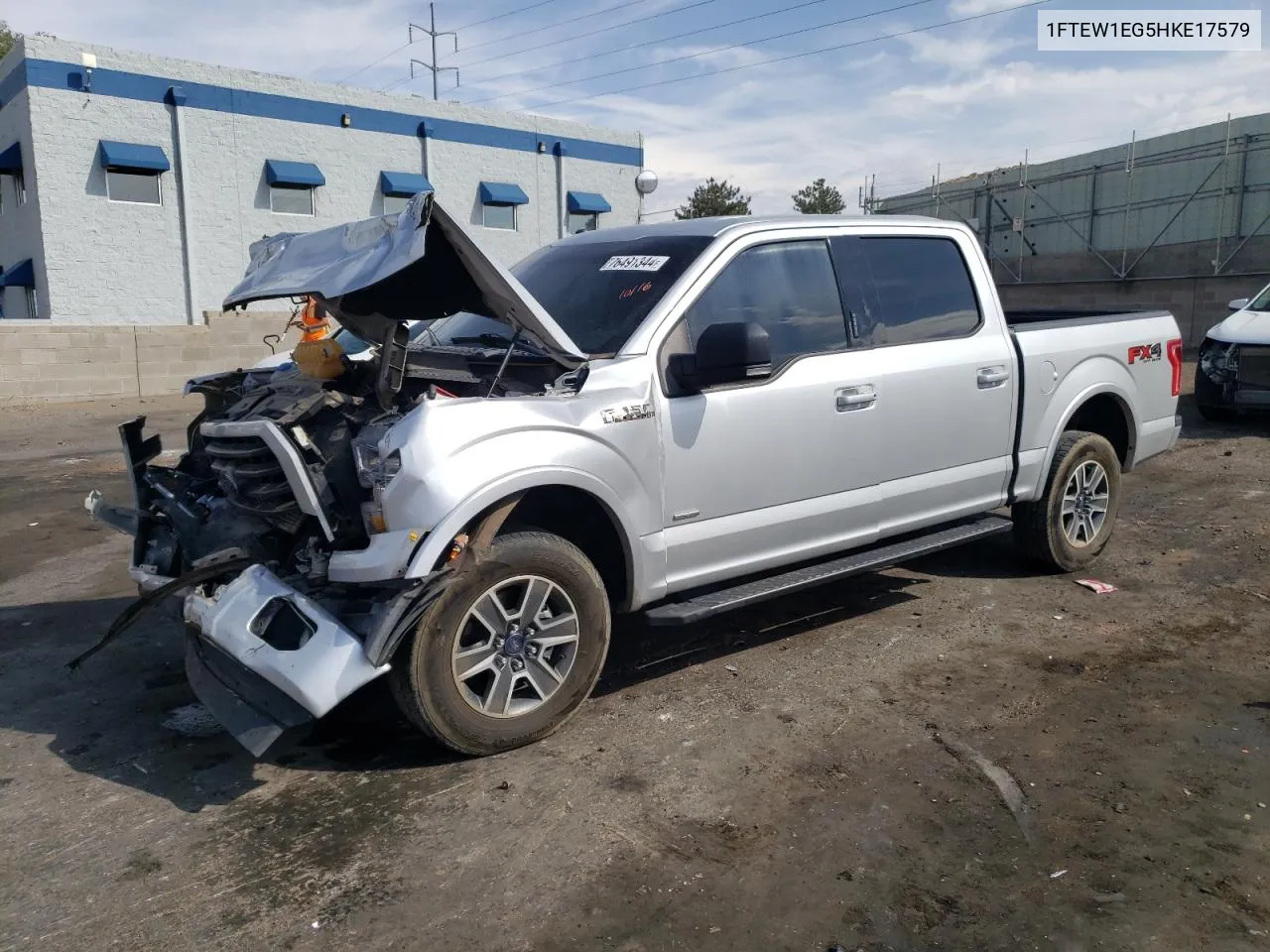 2017 Ford F150 Supercrew VIN: 1FTEW1EG5HKE17579 Lot: 76491344