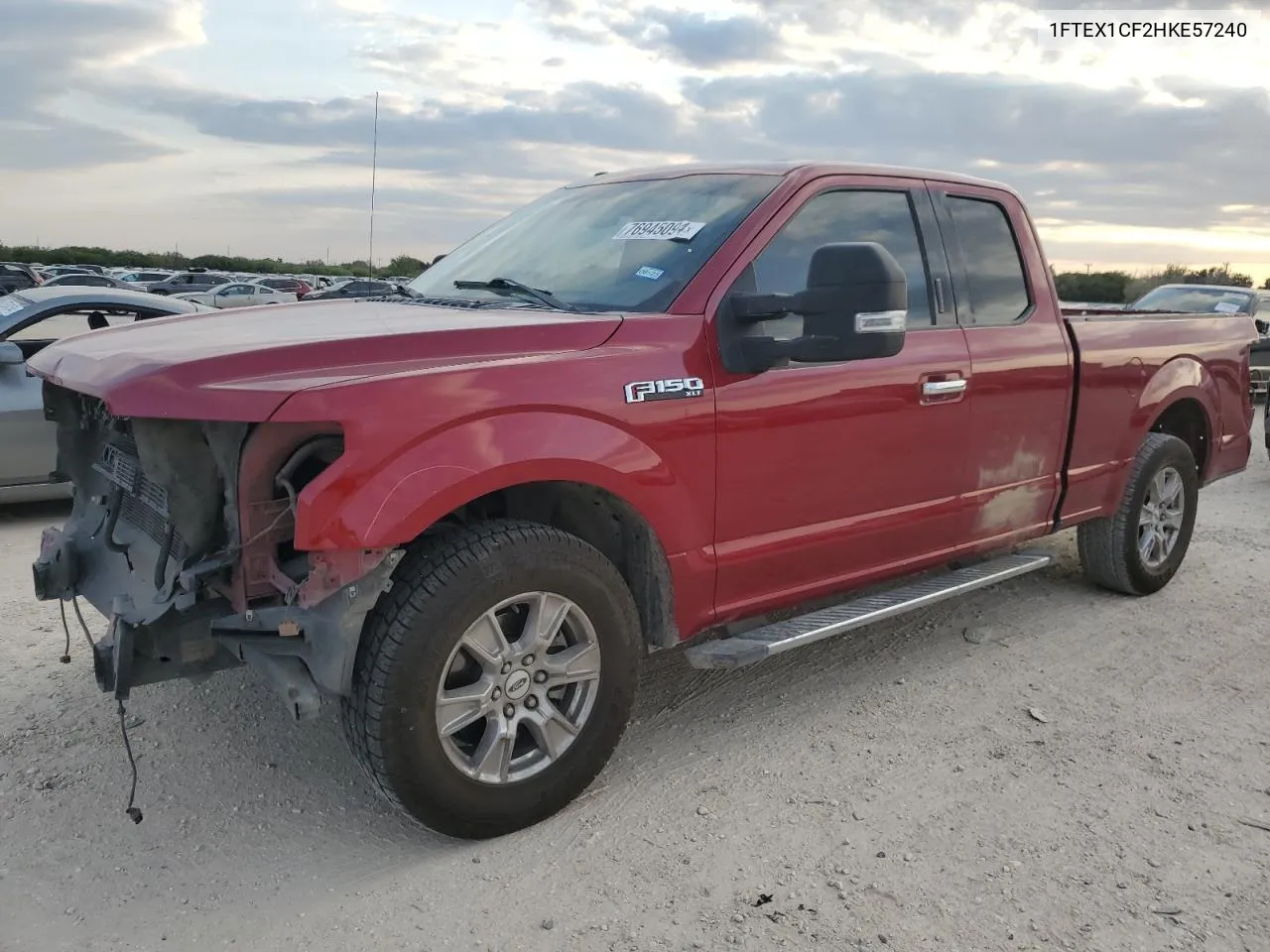 2017 Ford F150 Super Cab VIN: 1FTEX1CF2HKE57240 Lot: 76945094