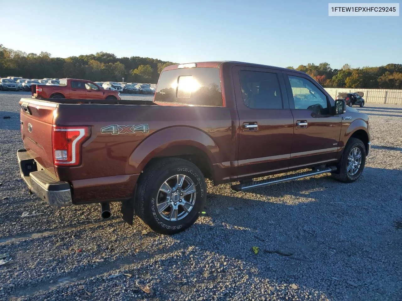 2017 Ford F150 Supercrew VIN: 1FTEW1EPXHFC29245 Lot: 77406034