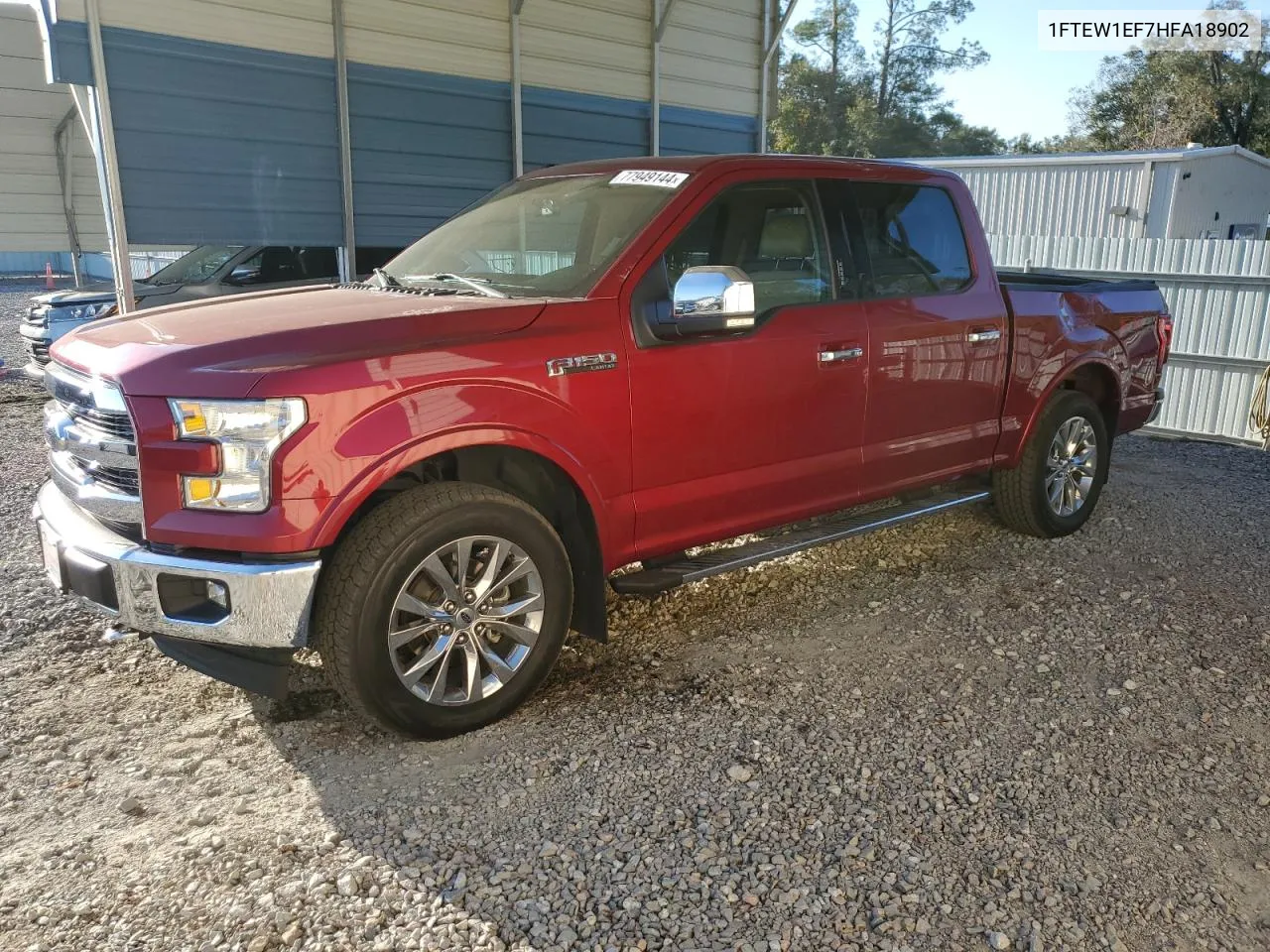 2017 Ford F150 Supercrew VIN: 1FTEW1EF7HFA18902 Lot: 77949144