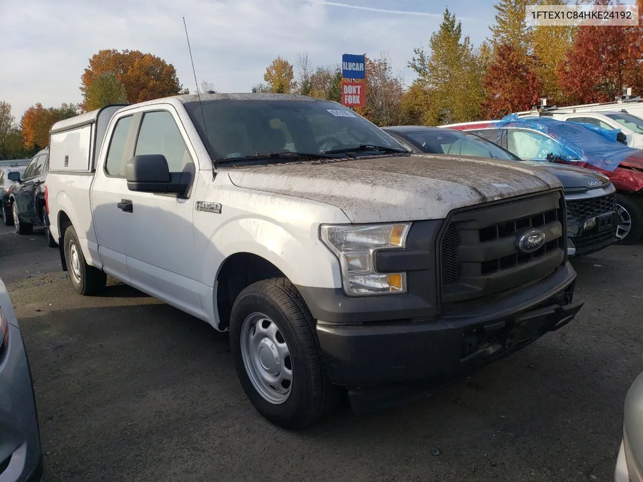 2017 Ford F150 Super Cab VIN: 1FTEX1C84HKE24192 Lot: 78245714