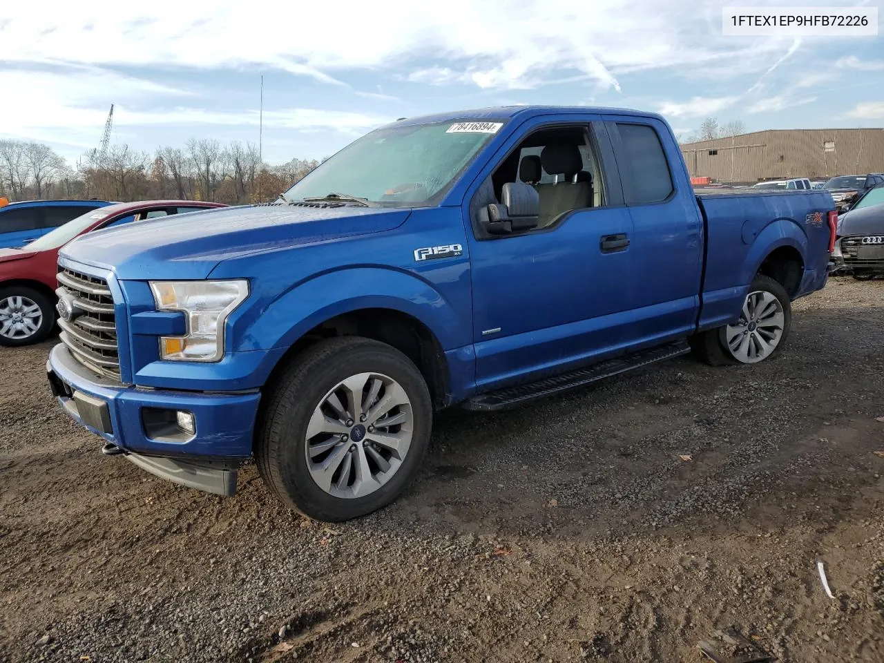 2017 Ford F150 Super Cab VIN: 1FTEX1EP9HFB72226 Lot: 78416894