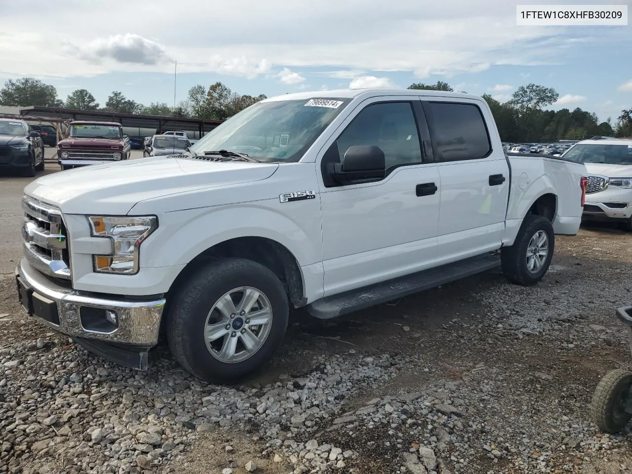 2017 Ford F150 Supercrew VIN: 1FTEW1C8XHFB30209 Lot: 79699514