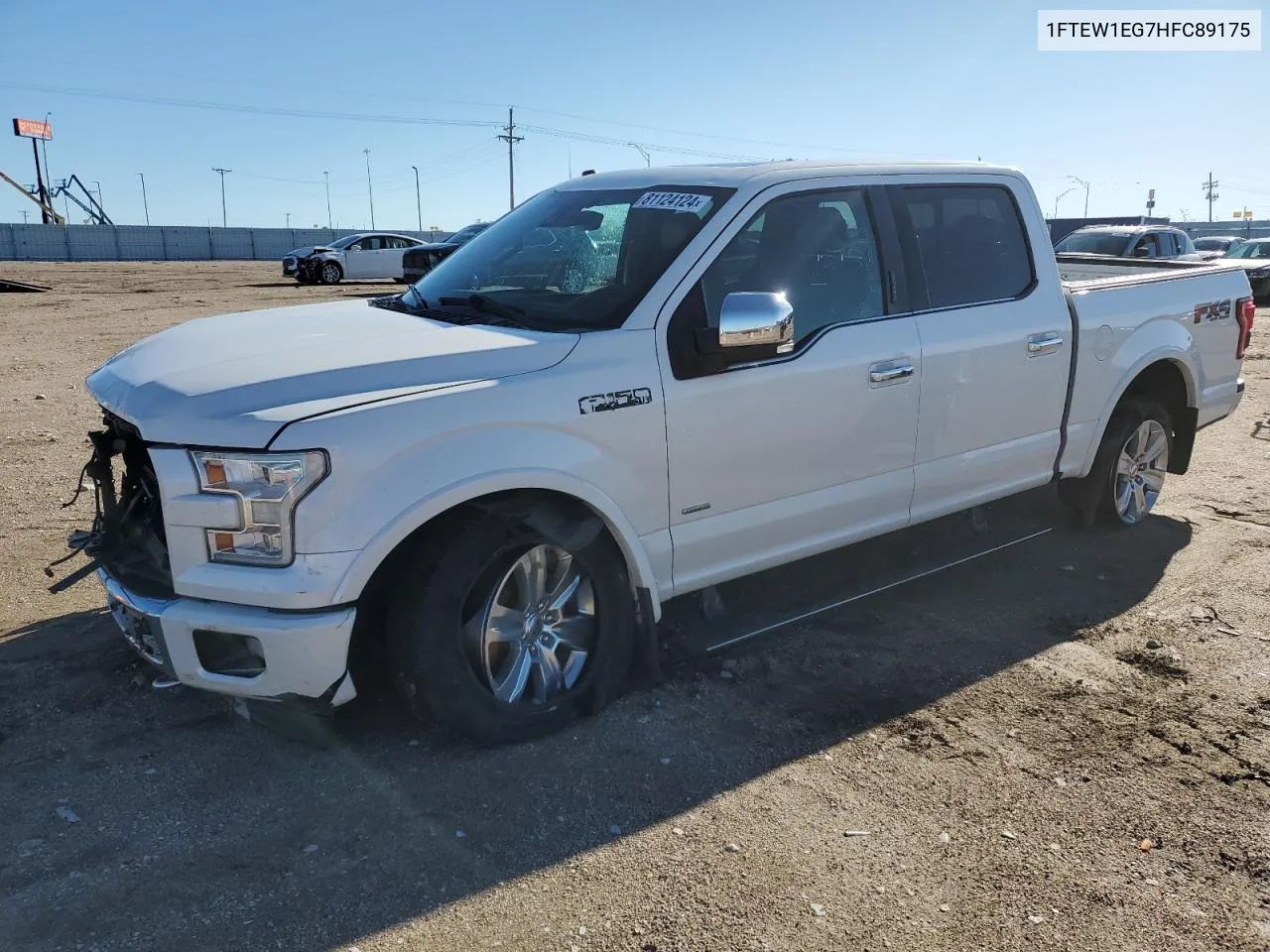 2017 Ford F150 Supercrew VIN: 1FTEW1EG7HFC89175 Lot: 81124124