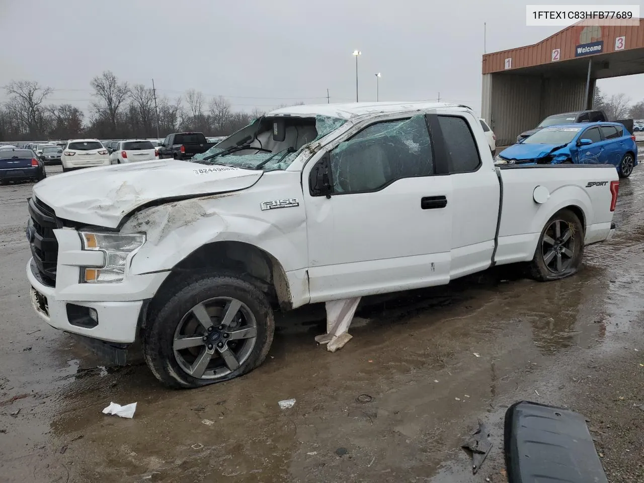 2017 Ford F150 Super Cab VIN: 1FTEX1C83HFB77689 Lot: 82449683