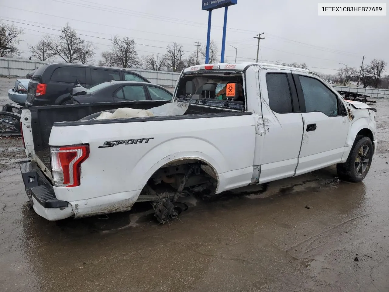 2017 Ford F150 Super Cab VIN: 1FTEX1C83HFB77689 Lot: 82449683