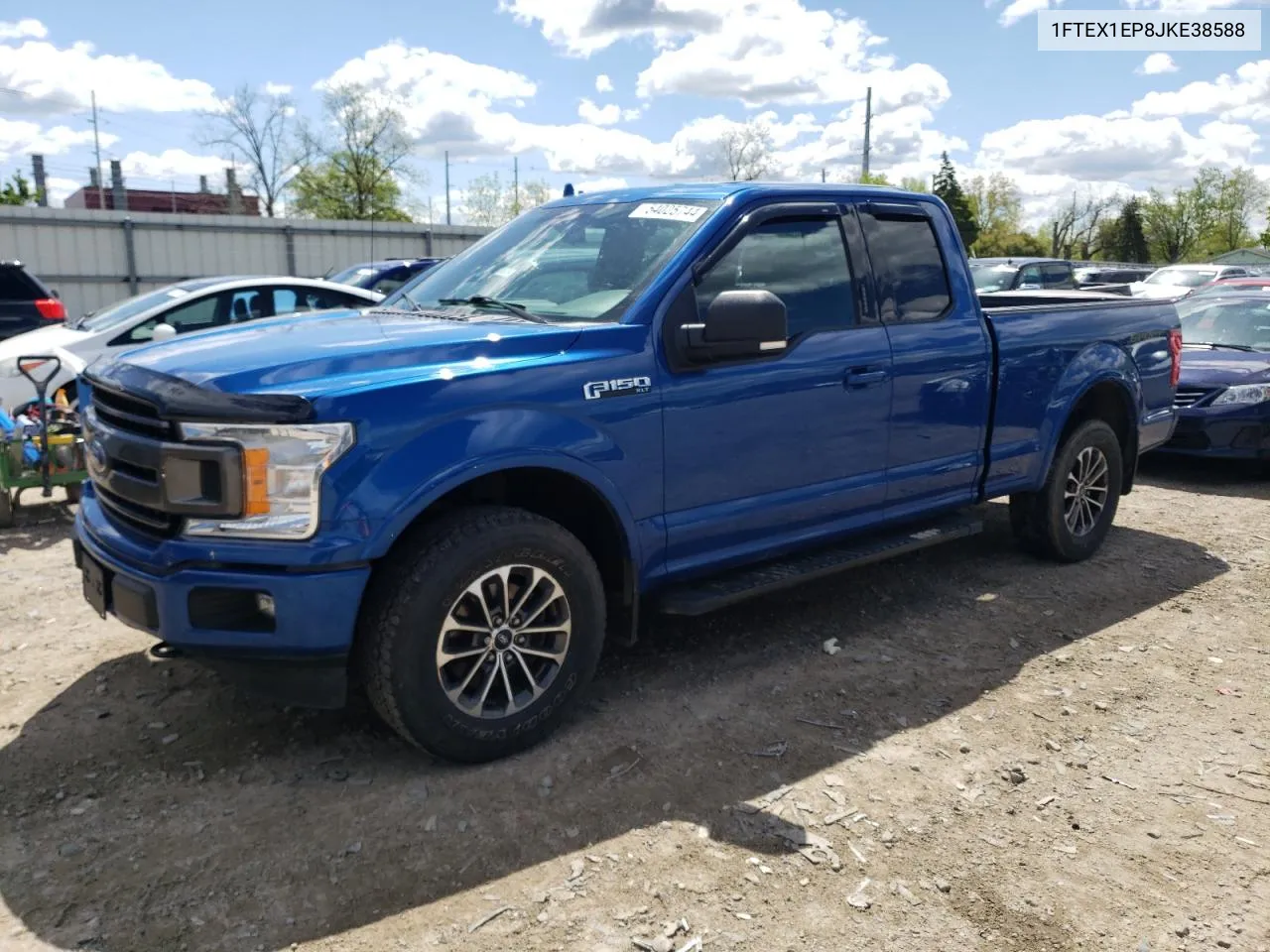 2018 Ford F150 Super Cab VIN: 1FTEX1EP8JKE38588 Lot: 54025744