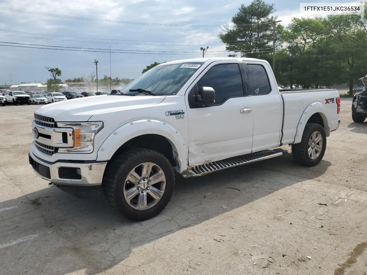 2018 Ford F150 Super Cab VIN: 1FTFX1E51JKC36534 Lot: 55703954