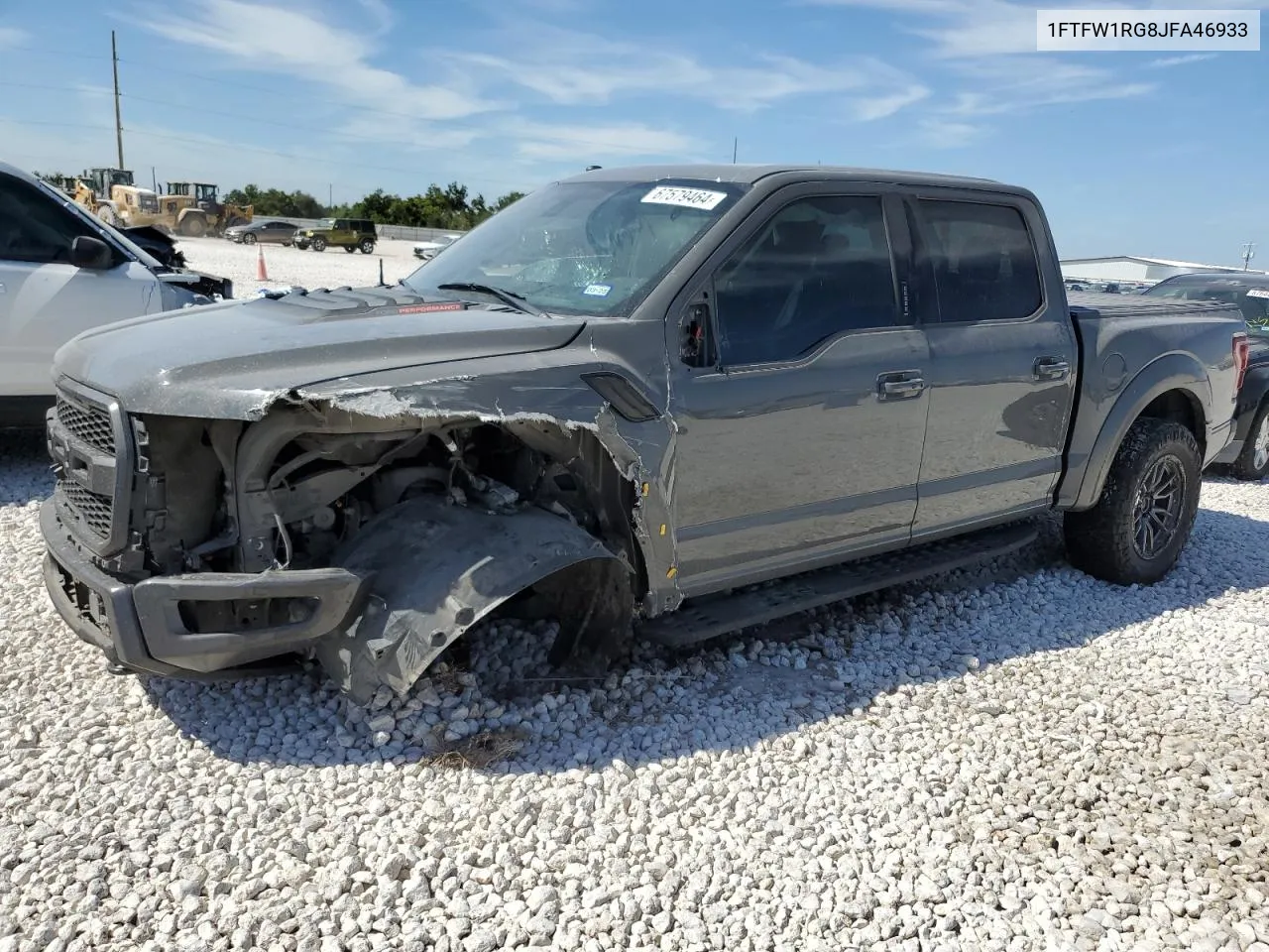 2018 Ford F150 Raptor VIN: 1FTFW1RG8JFA46933 Lot: 67579464