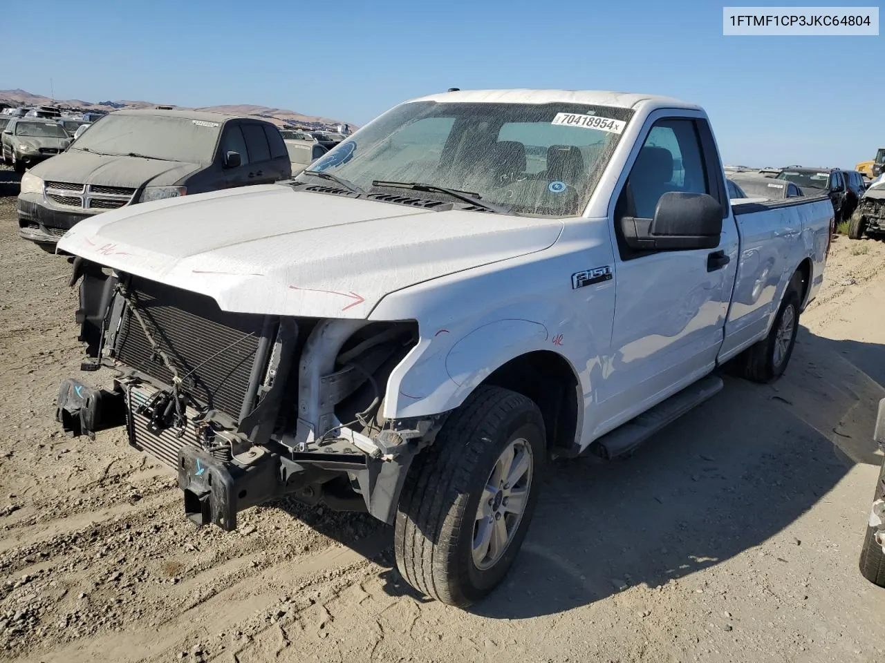 2018 Ford F150 VIN: 1FTMF1CP3JKC64804 Lot: 70418954