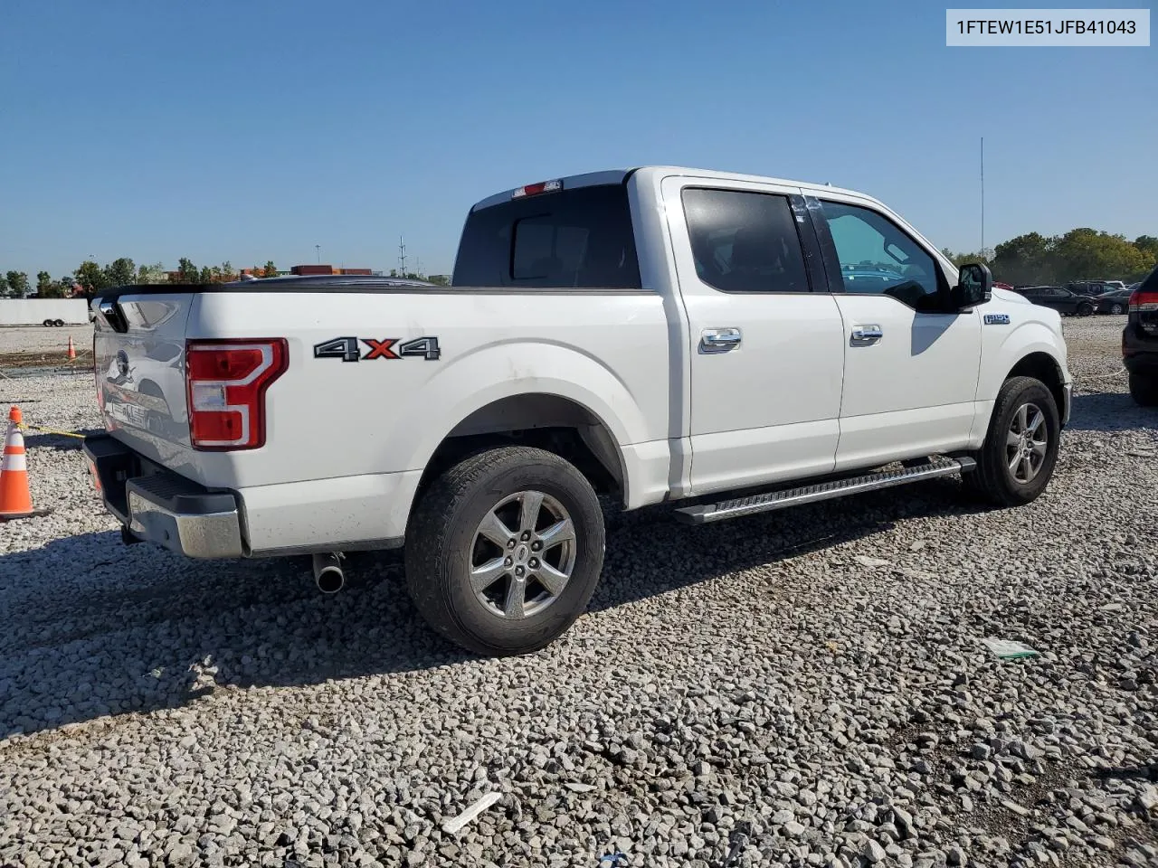 2018 Ford F150 Supercrew VIN: 1FTEW1E51JFB41043 Lot: 70722434